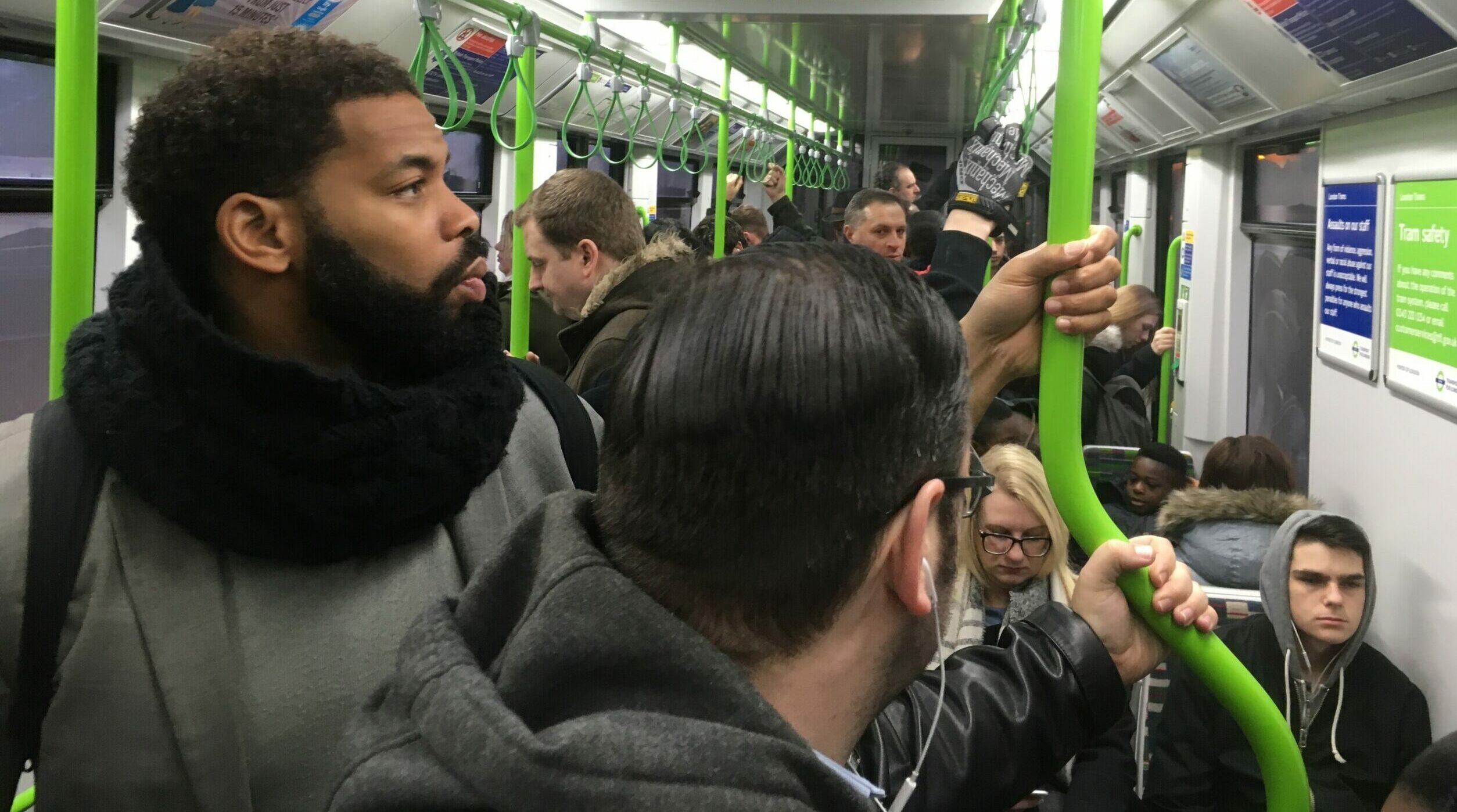 Crowded tram