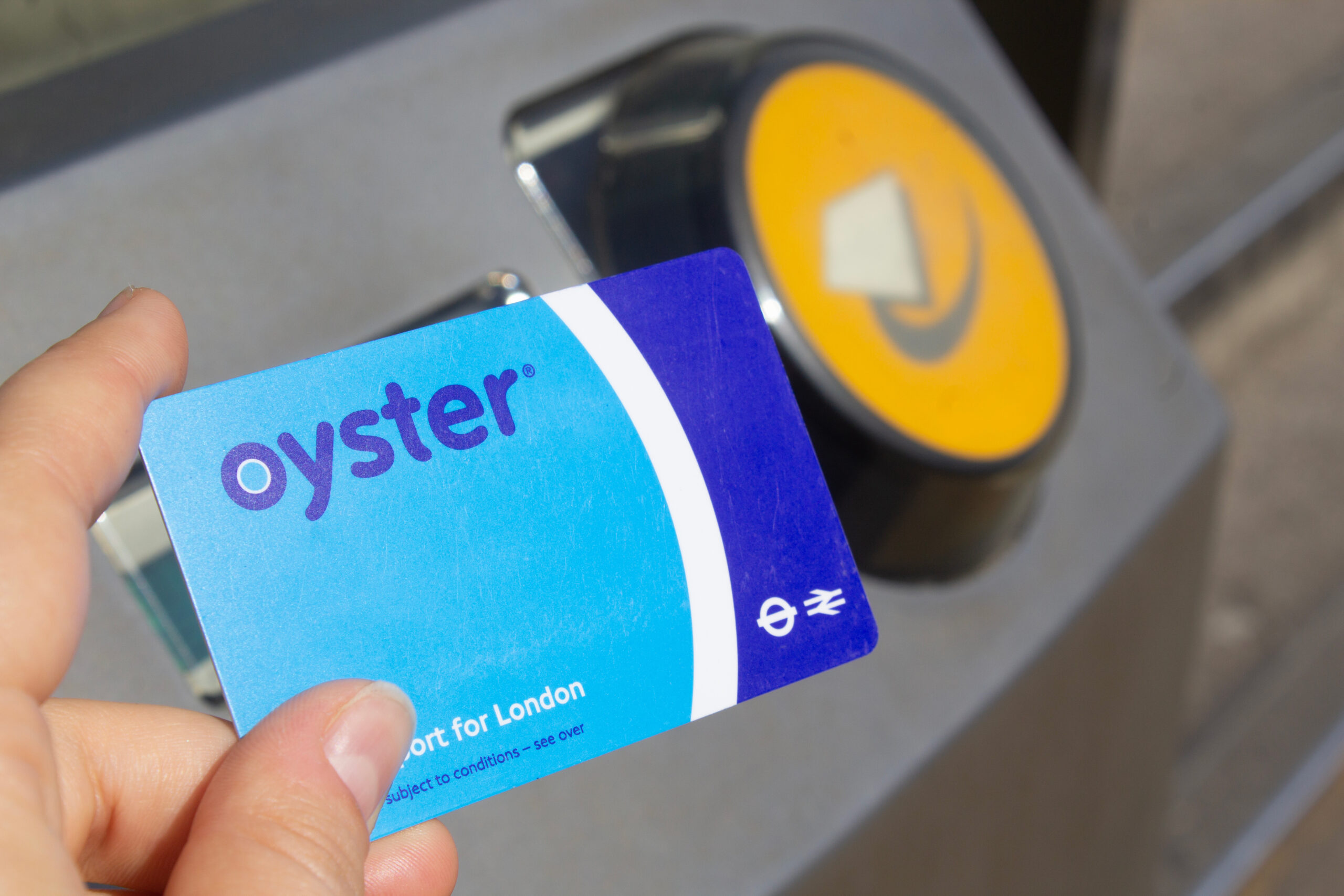 Oyster card at reader