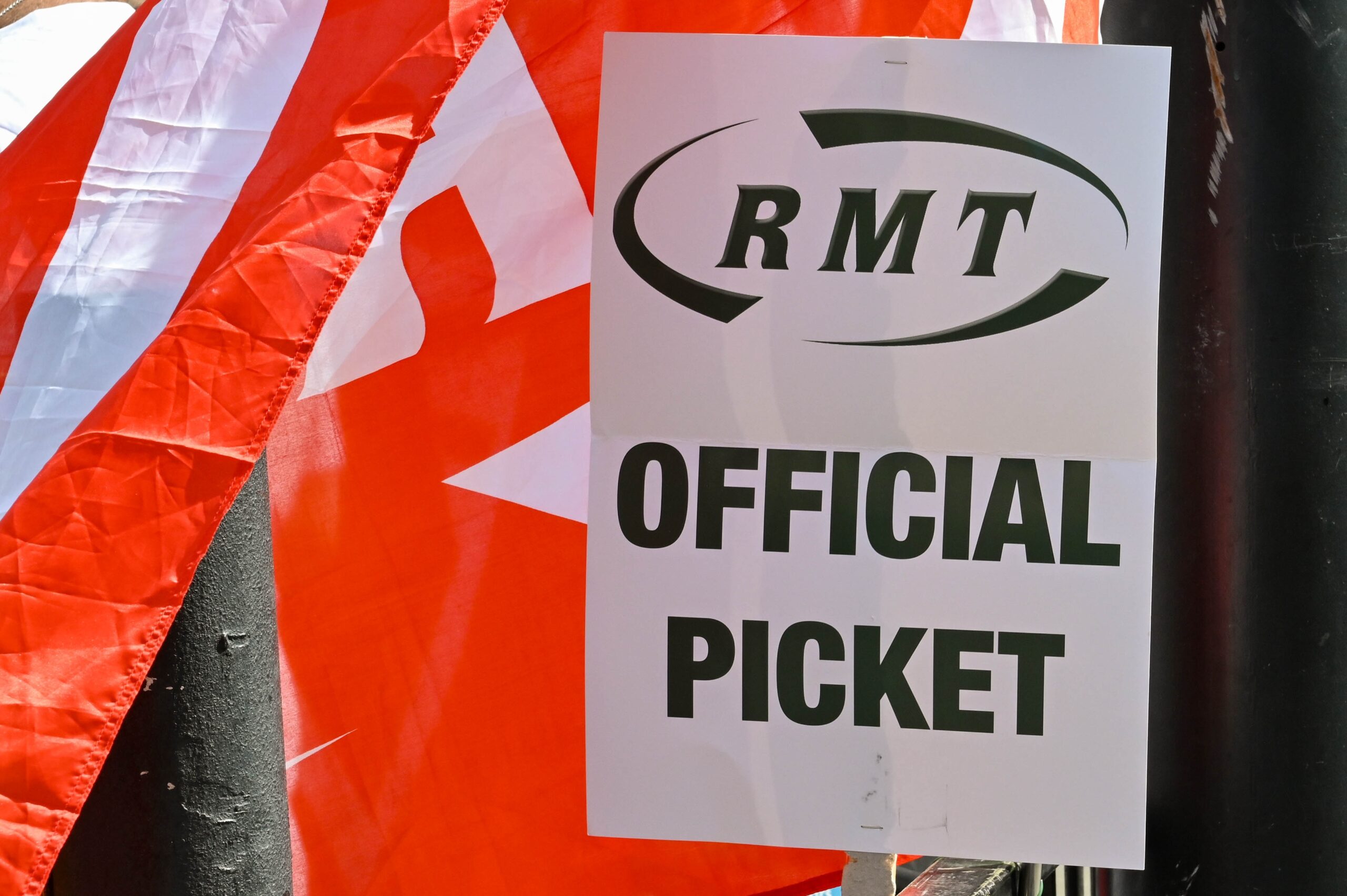 RMT picket line sign