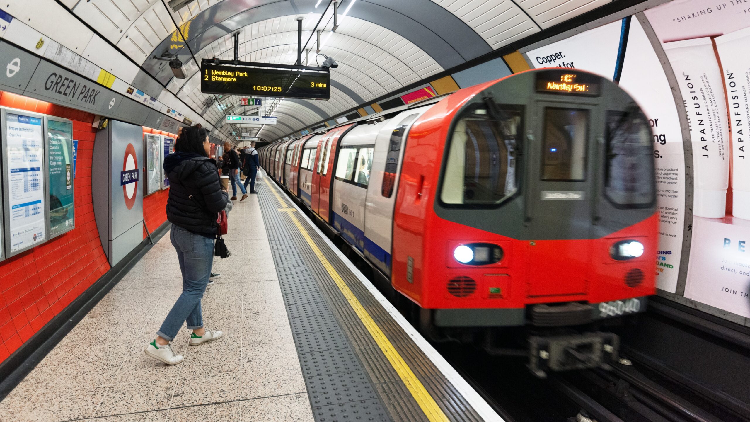 London Underground train at Green Park station