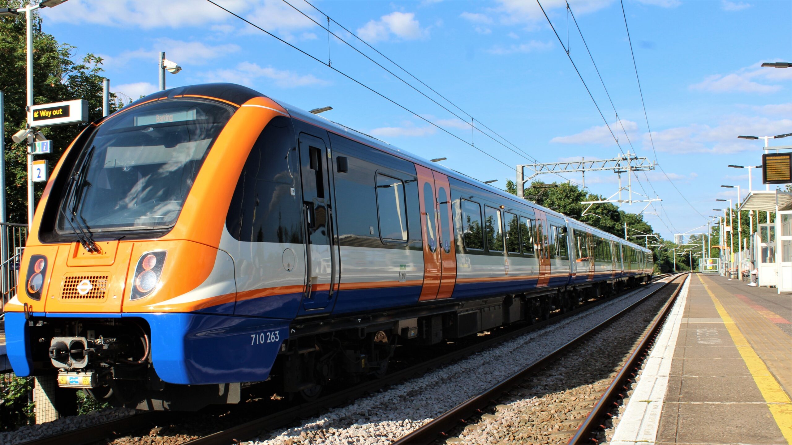 London Overground train at platform