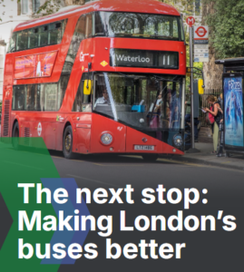 Cover photo of the London TravelWatch report The Next Stop: Making London's Buses Better