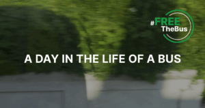 Still from a day in the life of a bus video following the number 12 bus across London