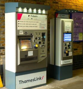 Two ticket machines at Blackfriars station in London